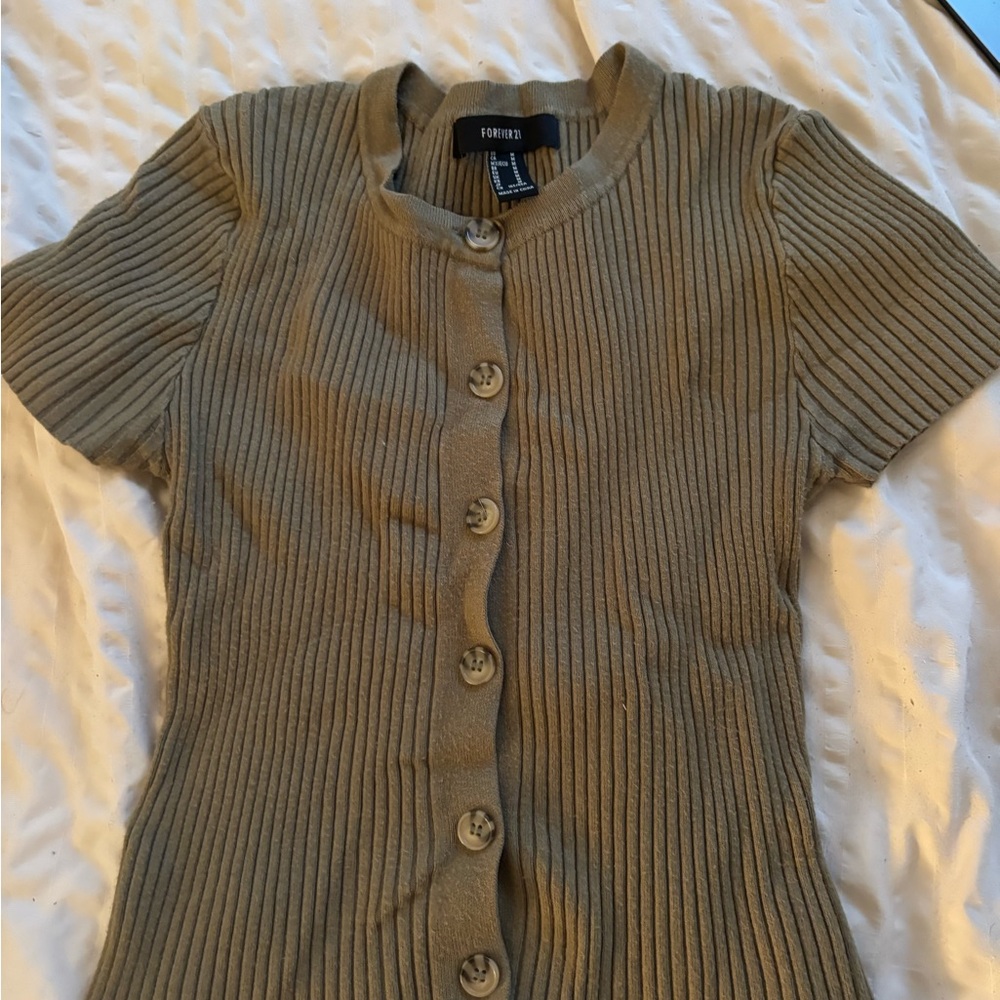Brown Ribbed Women's Sweater